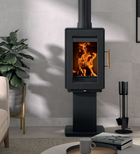 Hergóm Glow Wood Fireplace Pedestal